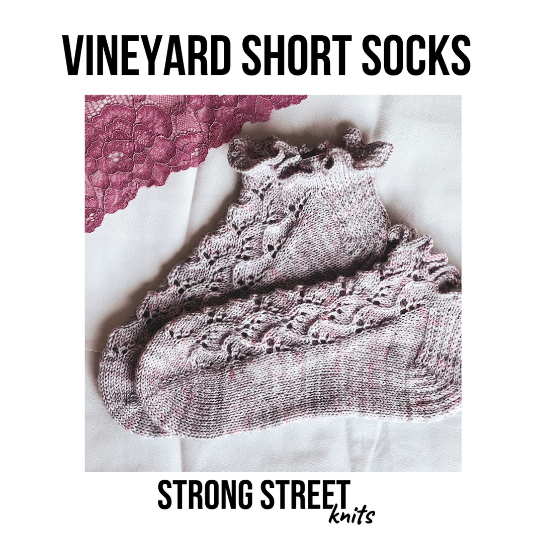 knitting pattern VINEYARD SHORT SOCKS